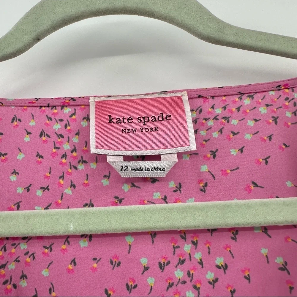 Kate Spade Meadow wrap dress in the Chilled Watermelon Pink Floral‎ Size 12